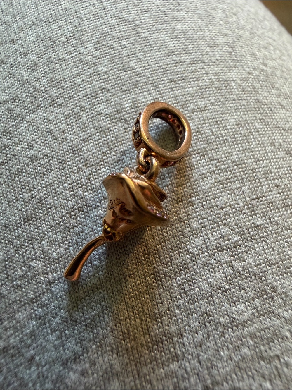 Rose Gold Cross and Flower Charm Duo Pandora - Picture 3 of 4